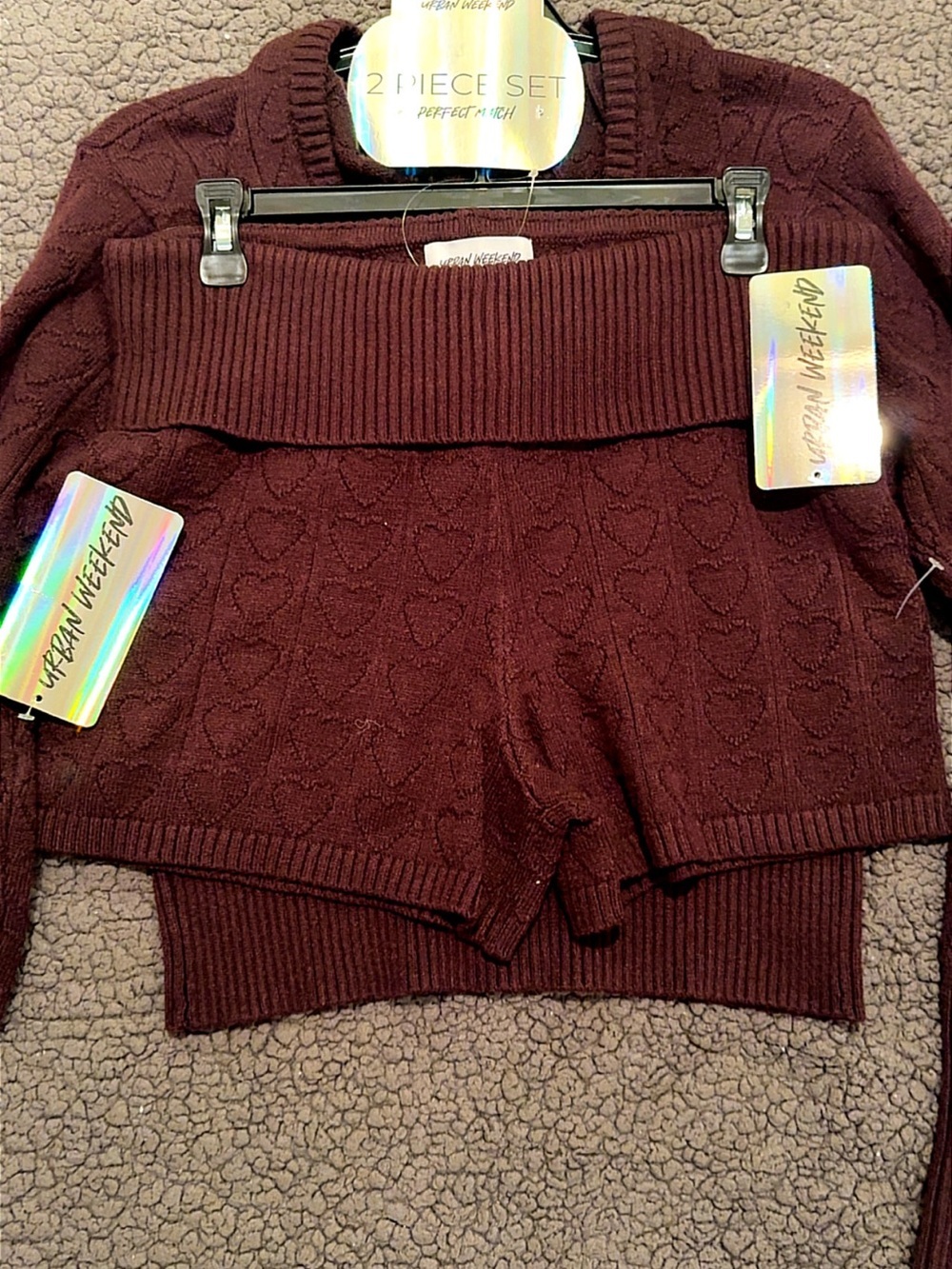 Urban Weekend Brown Knit 2-Piece Sweater Set